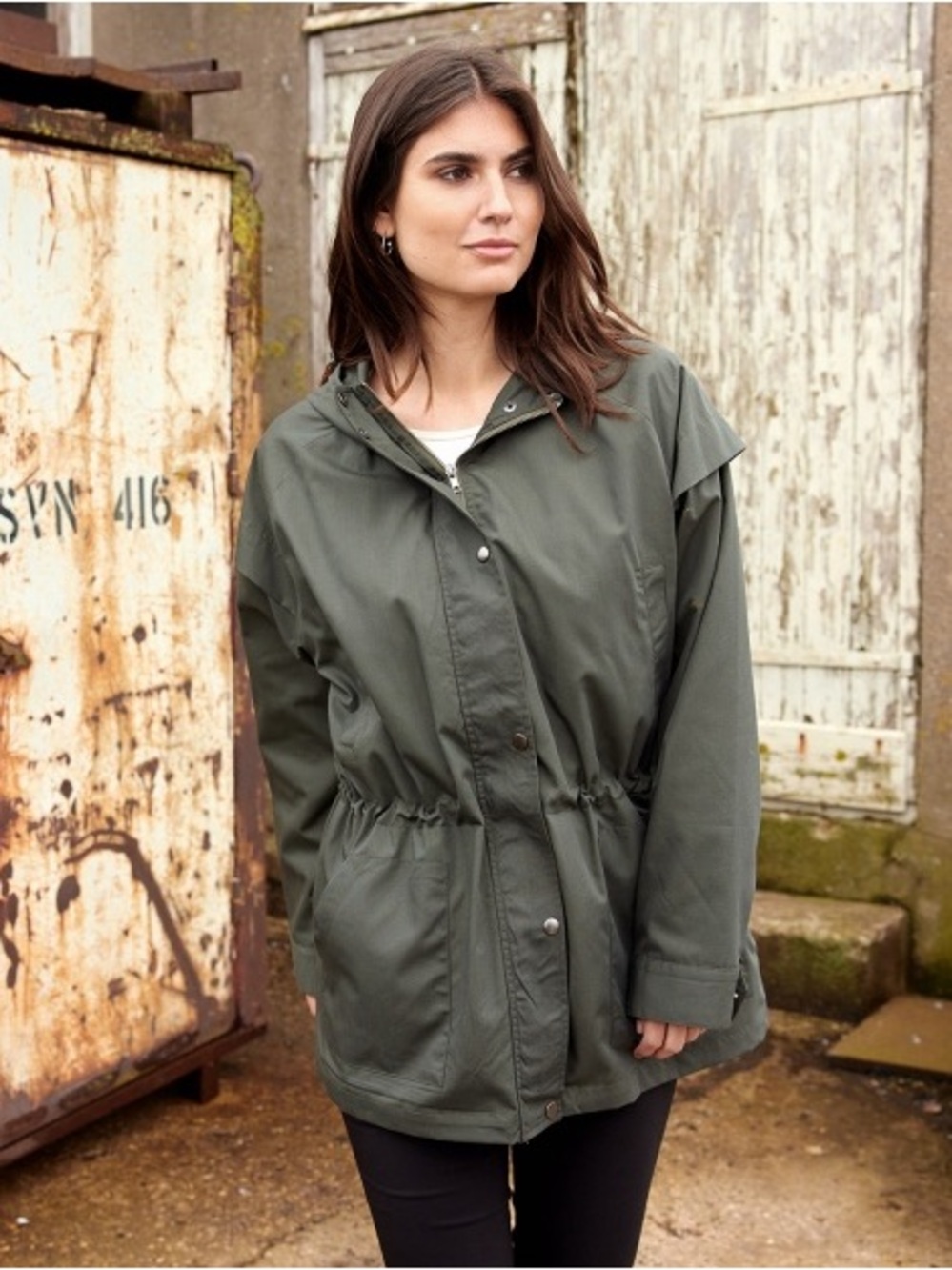 SOYACONCEPT Army Green Hooded Jacket